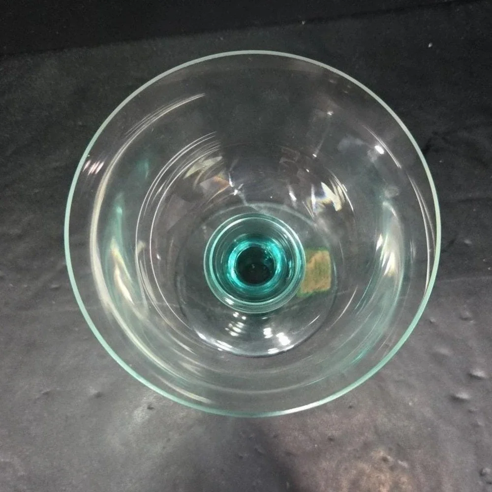 Marquis Waterford‎ Bermuda Green Champagne Coupe, Vintage Cut Crystal Stemware
